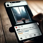 A detailed smartphone screen displaying the Instagram app interface, featuring a sad post.