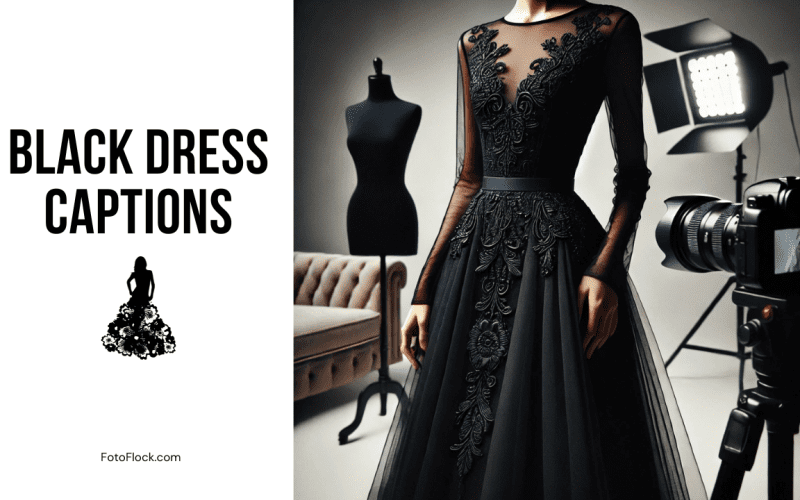 Black Dress Captions